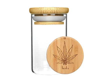 10OZ Wood Lid Suction Glass Jar