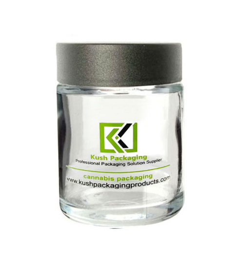 5oz Clear Child Resistant Glass Jars with black lid